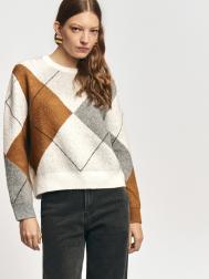 Вязаный джемпер с узором в ромб ZOLLA