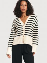 Трикотажный кардиган в полоску на пуговицах ZOLLA