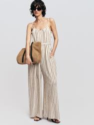 Комбинезон макси на лямках с поясом ZOLLA