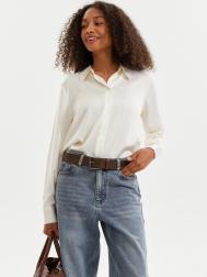 Атласная прямая рубашка с длинным рукавом ZOLLA