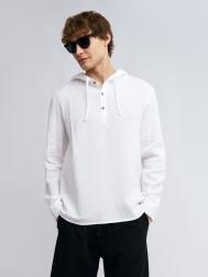 Хлопковая рубашка прямого силуэта с капюшоном ZOLLA