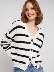 Вязаный кардиган в полоску на пуговицах ZOLLA