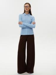 Широкие трикотажные брюки на резинке ZOLLA