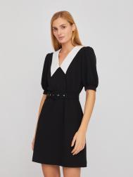 Платье длины мини с акцентным воротником и объёмным рукавом ZOLLA