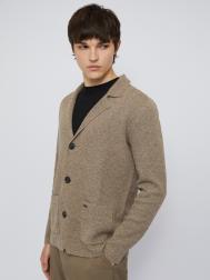 Вязаный кардиган на пуговицах с воротником и карманами ZOLLA