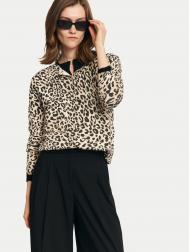 Трикотажный леопардовый кардиган на пуговицах ZOLLA