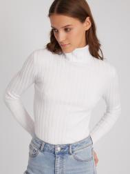 Джемпер-водолазка из тонкого вязаного трикотажа с фактурой-риб ZOLLA