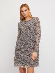 Платье мини с длинным рукавом и вырезом на завязках ZOLLA