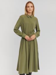 Платье-рубашка длины миди с ремнём на талии ZOLLA
