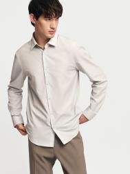 Офисная прямая рубашка с узором в полоску ZOLLA