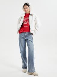 Футболка из хлопка с новогодним принтом ZOLLA