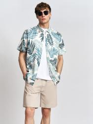 Рубашка с тропическим принтом и коротким рукавом ZOLLA