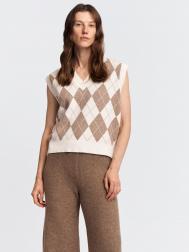 Вязаный трикотажный жилет без рукавов ZOLLA