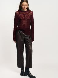 Брюки из экокожи с поясом на резинке ZOLLA