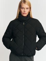 Тёплая короткая куртка на молнии с высоким воротником ZOLLA