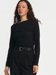 Трикотажный топ-лонгслив с драпировкой ZOLLA