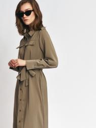 Платье-рубашка миди с поясом ZOLLA