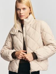 Тёплая короткая куртка на молнии с высоким воротником ZOLLA