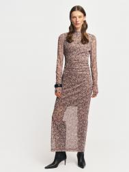 Платье из сетки с принтом и драпировками ZOLLA