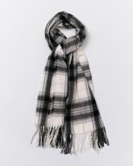 Тканевый шарф в клетку с бахромой ZOLLA