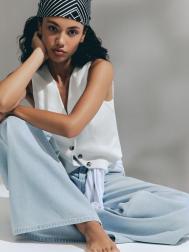 Классический короткий жилет льняной ZOLLA