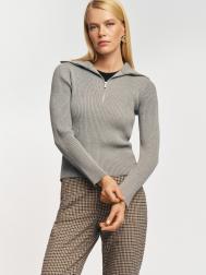 Вязаный свитер с воротником-стойкой на молнии ZOLLA