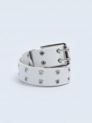 Ремень из экокожи с двойным рядом люверсов ZOLLA