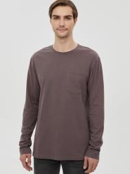 Однотонный лонгслив из хлопка с карманом ZOLLA