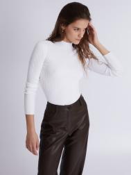 Свитер-водолазка из тонкого вязаного трикотажа с фактурой-риб ZOLLA