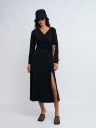 Платье миди с запахом и разрезом ZOLLA