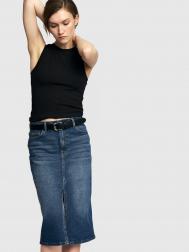 Джинсовая юбка миди прямого силуэта с разрезом ZOLLA