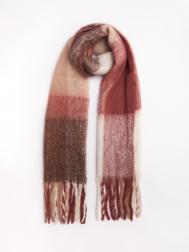 Тканевый шарф с узором в клетку и длинной бахромой ZOLLA