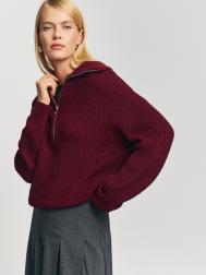 Вязаный свитер с воротником-стойкой на молнии ZOLLA