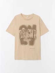 Футболка оверсайз из хлопка с принтом-надписью ZOLLA