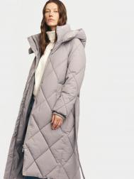 Тёплая куртка-пальто с капюшоном и поясом ZOLLA