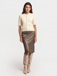 Юбка-карандаш из экокожи с разрезом ZOLLA