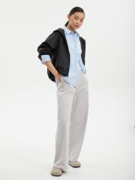 Прямые трикотажные брюки из хлопка на резинке ZOLLA