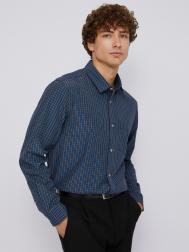 Офисная рубашка прямого силуэта с узором в клетку ZOLLA