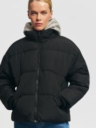 Тёплая куртка с трикотажным капюшоном и манишкой на молнии ZOLLA