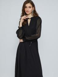 Шифоновое платье миди с ремнём на талии ZOLLA