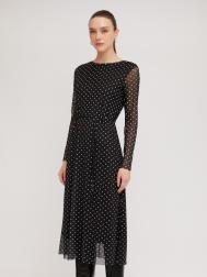 Платье длины миди из сетки с принтом и поясом ZOLLA
