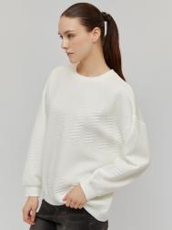 Трикотажный оверсайз свитшот с фактурным узором ZOLLA