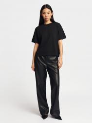 Брюки из экокожи с поясом на резинке ZOLLA