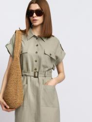 Льняное платье-рубашка в сафари-стиле ZOLLA