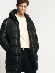 Тёплая куртка из экокожи с капюшоном ZOLLA