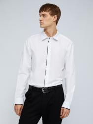 Офисная полуприталенная рубашка с кантом ZOLLA