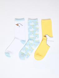 Набор высоких носков с рисунком (3 пары в комплекте) ZOLLA