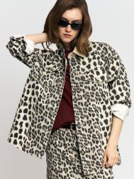 Джинсовая куртка-рубашка из хлопка с принтом ZOLLA