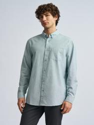 Прямая рубашка из хлопка с длинным рукавом ZOLLA