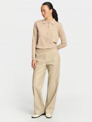 Брюки из экокожи с поясом на резинке ZOLLA